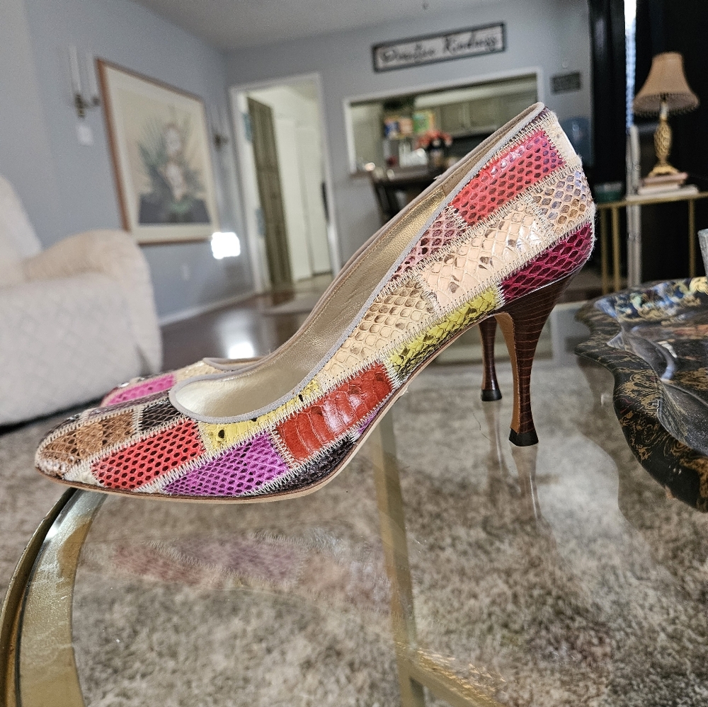 Dolce & Gabbana Python Patchwork Heels - image 1